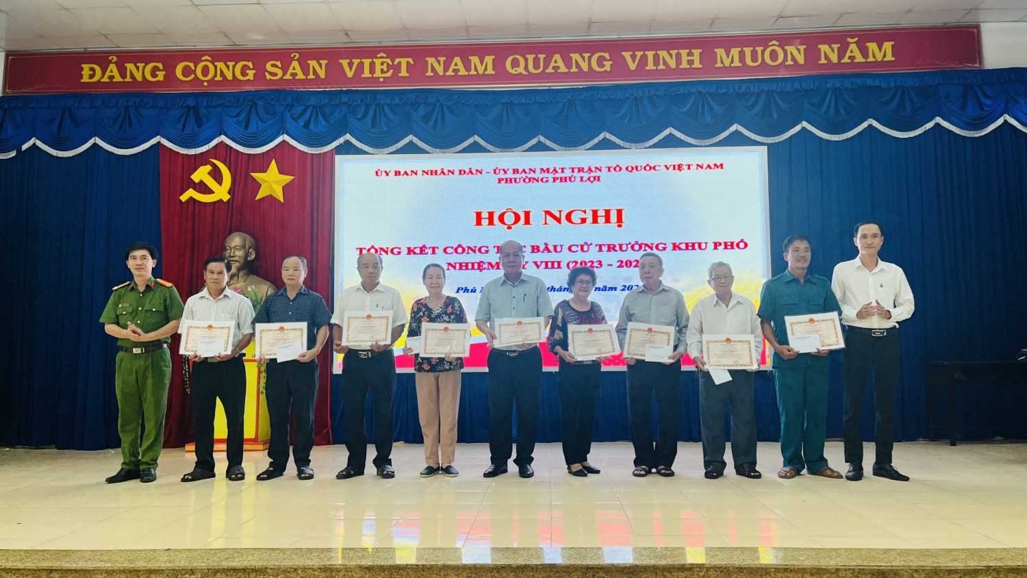 UBND phối hợp Ủy ban Mặt trận Tổ quốc phường Phú Lợi tổ chức Hội nghị tổng kết công tác bầu cử Trưởng khu phố, nhiệm kỳ VIII (2023-2026)