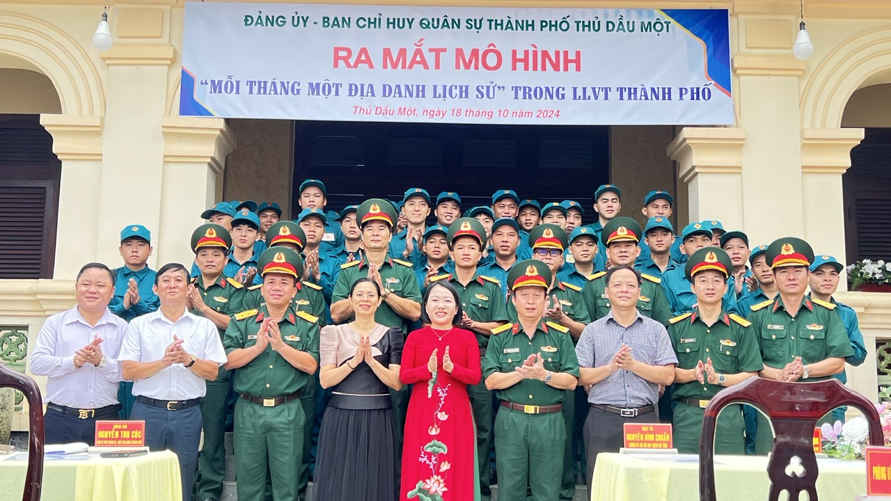 Ban chỉ huy quân sự thành phố Thủ Dầu Một ra mắt mô hình “Mỗi tháng một địa danh lịch sử”